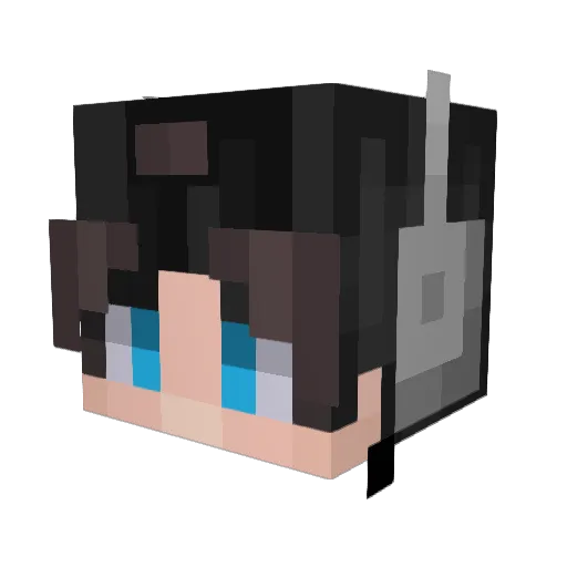 Crazyloong Minecraft avatar head, 3D render