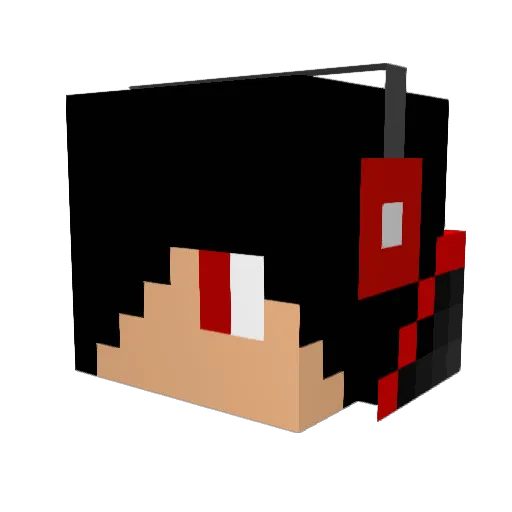 Crazymesser Minecraft avatar head, 3D render