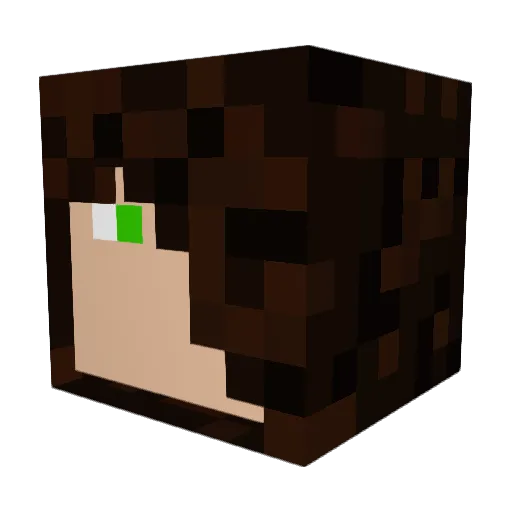Crazymeta Minecraft avatar head, 3D render