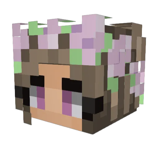 Crazynina23 Minecraft avatar head, 3D render