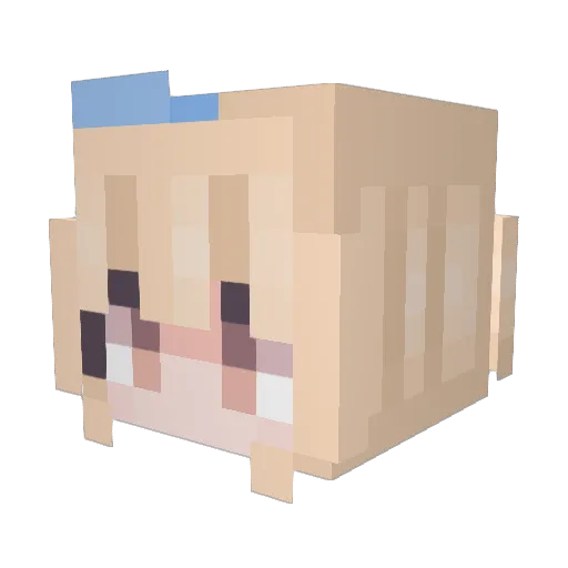 Crazyrockina Minecraft avatar head, 3D render