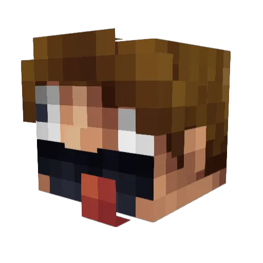 Crazystew Minecraft avatar head, 3D render