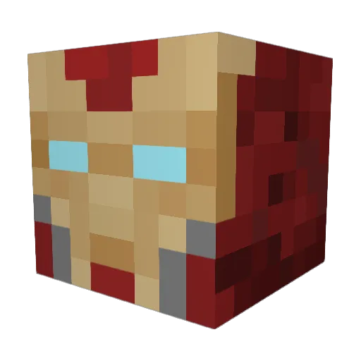 Crazystu3 Minecraft avatar head, 3D render