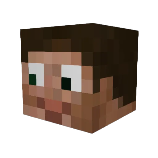 Crazyvale Minecraft avatar head, 3D render