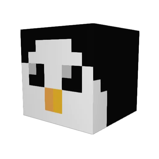CrazyyPenguin Minecraft avatar head, 3D render