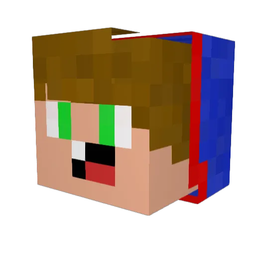CrazzyCraftPvP Minecraft avatar head, 3D render