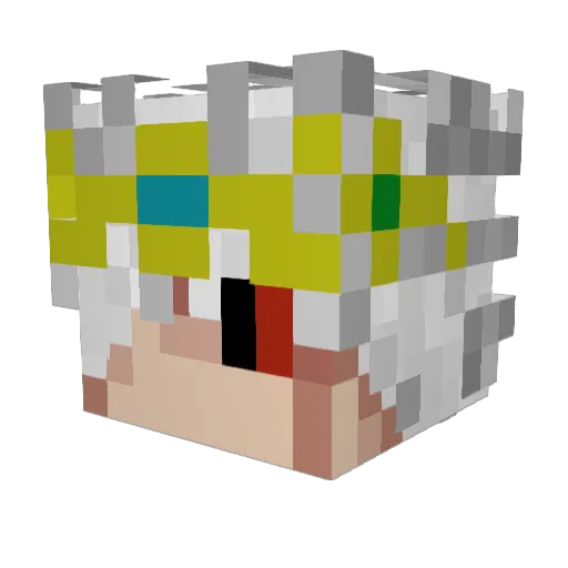 CrazzyDemon Minecraft avatar head, 3D render