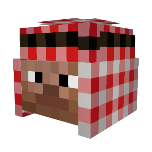 Crealler Minecraft avatar head, 3D render