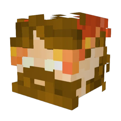 CreamShot Minecraft avatar head, 3D render