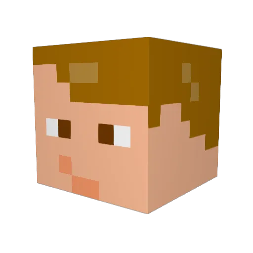 Creambeanz Minecraft avatar head, 3D render