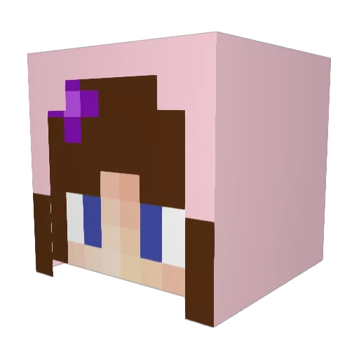 Creamroo Minecraft avatar head, 3D render