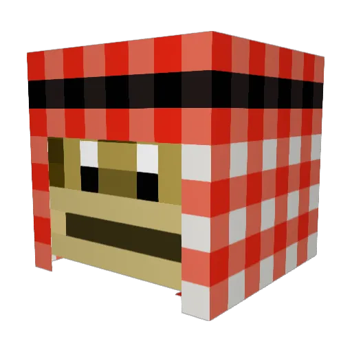 Creamsterss Minecraft avatar head, 3D render