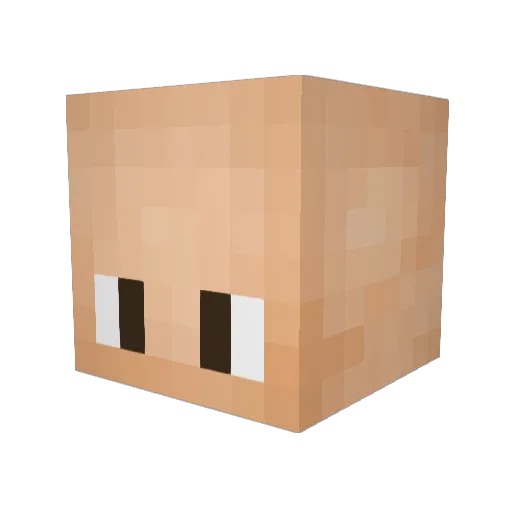 CreamyAndBald Minecraft avatar head, 3D render
