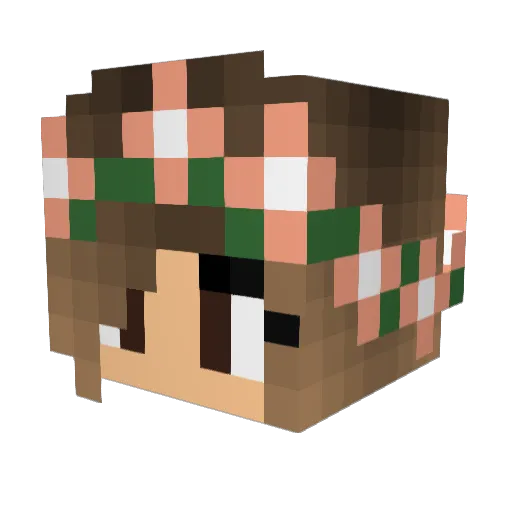 CreamyGirl Minecraft avatar head, 3D render