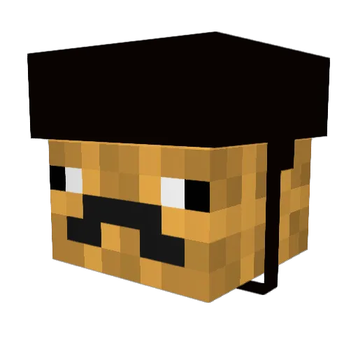 CreamyPea Minecraft avatar head, 3D render