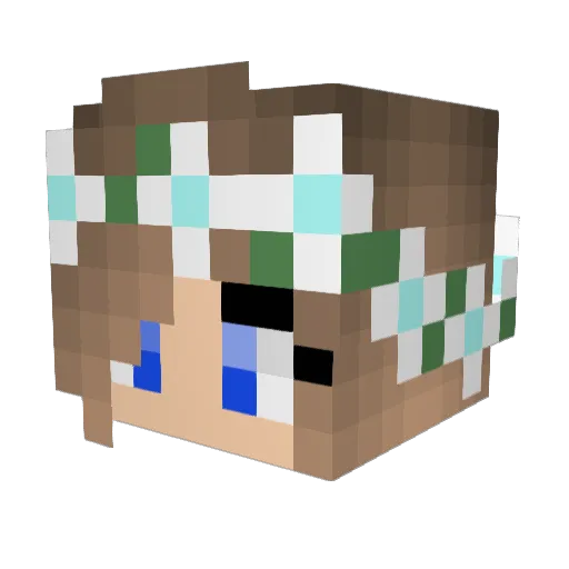 CreativeAlyssa Minecraft avatar head, 3D render