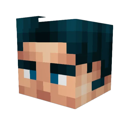 CreativeMan Minecraft avatar head, 3D render
