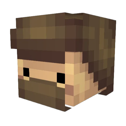 CreativeMudkip Minecraft avatar head, 3D render