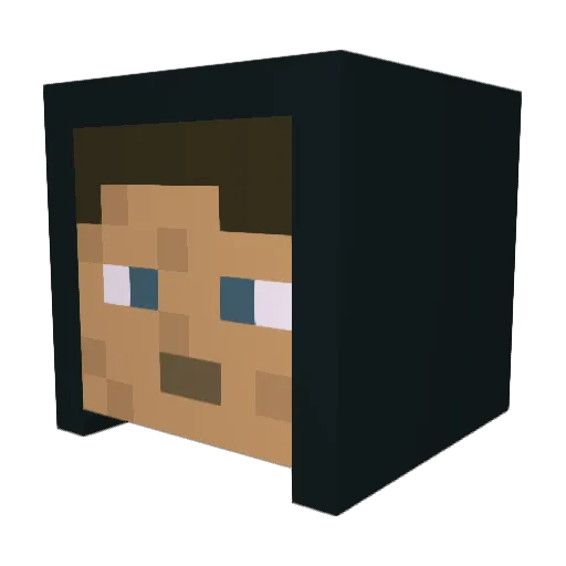 Creatorus Minecraft avatar head, 3D render