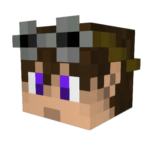 Crecell Minecraft avatar head, 3D render