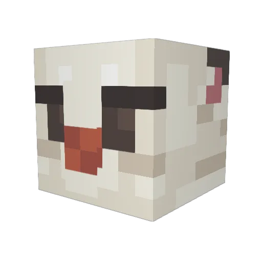 Credited Minecraft avatar head, 3D render