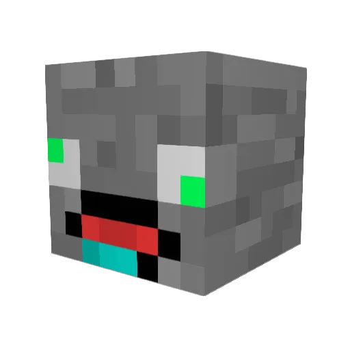 Creempy Minecraft avatar head, 3D render