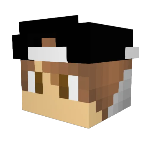 CreepBooster Minecraft avatar head, 3D render