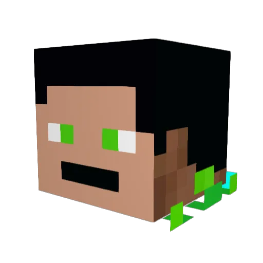 CreepaLP Minecraft avatar head, 3D render