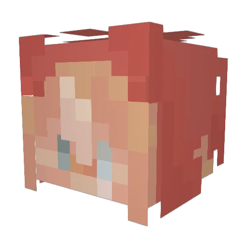Creepaphina Minecraft avatar head, 3D render