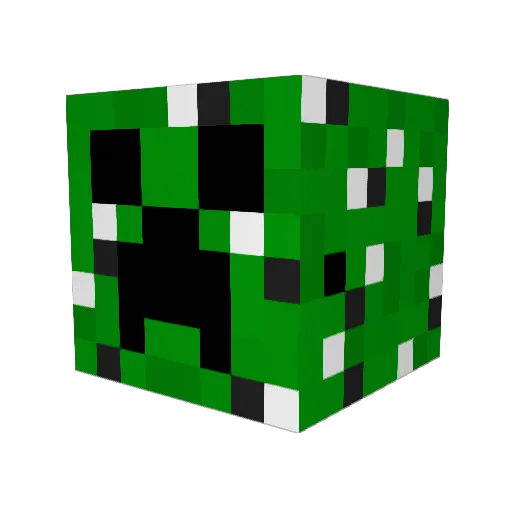 Creepapi Minecraft avatar head, 3D render