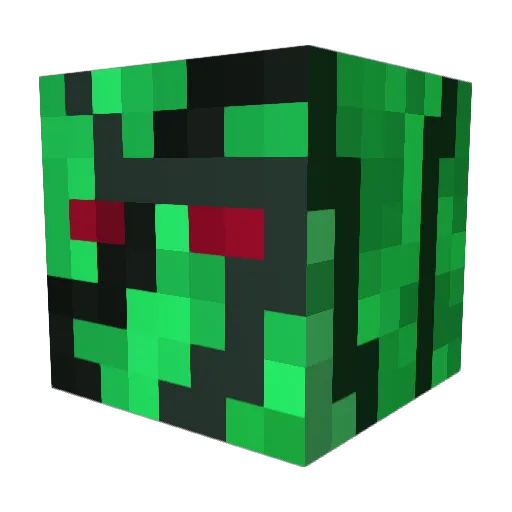Creepball Minecraft avatar head, 3D render