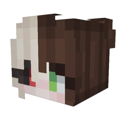 Creepcia Minecraft avatar head, 3D render