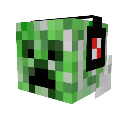 Creeper11R Minecraft avatar head, 3D render