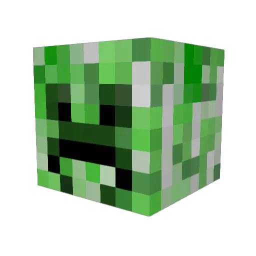 Creeper1895 Minecraft avatar head, 3D render