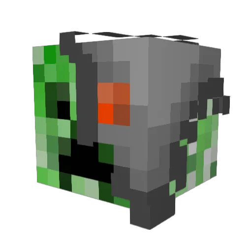 Creeper2_599 Minecraft avatar head, 3D render