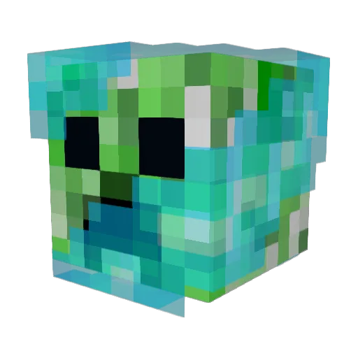 CreeperBlow45 Minecraft avatar head, 3D render
