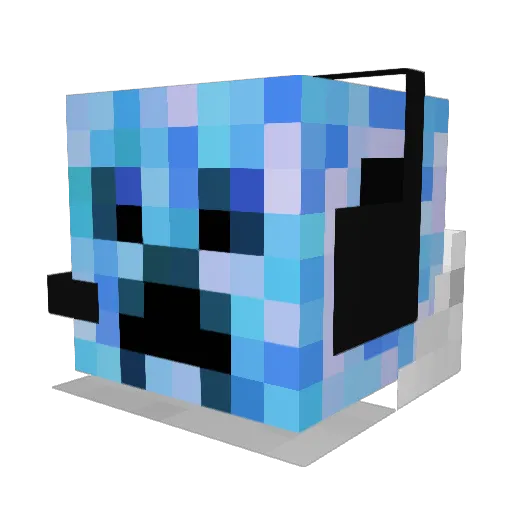 CreeperBoss2 Minecraft avatar head, 3D render