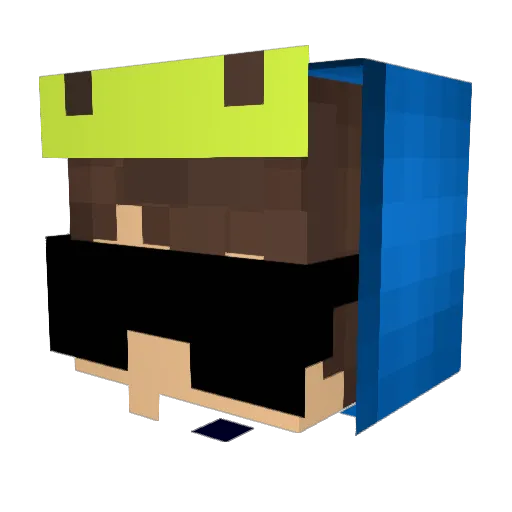 CreeperComposer Minecraft avatar head, 3D render