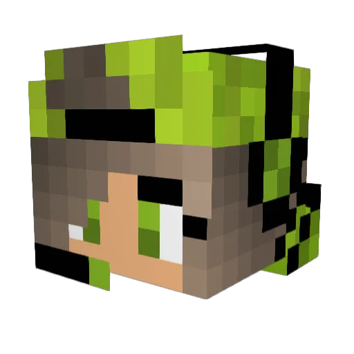 CreeperCooter69 Minecraft avatar head, 3D render
