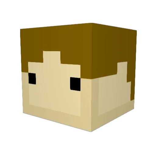 CreeperFaceMC Minecraft avatar head, 3D render