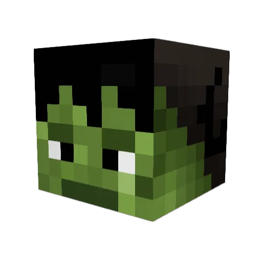 CreeperKillerzz Minecraft avatar head, 3D render