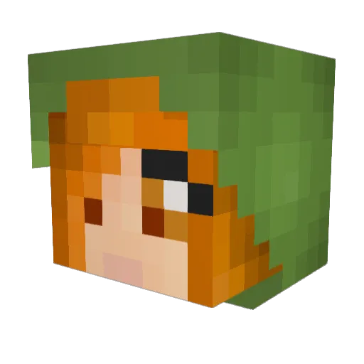CreeperLongLegs Minecraft avatar head, 3D render