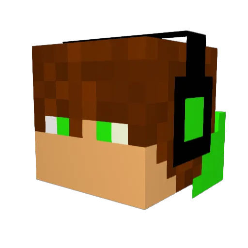 CreeperMan2843 Minecraft avatar head, 3D render