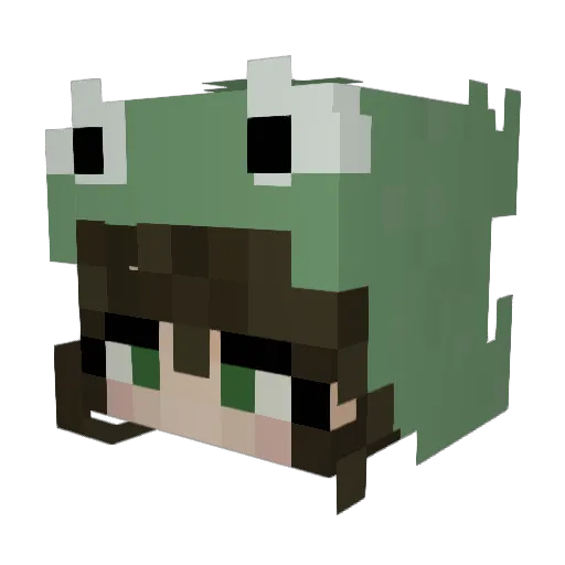 CreeperMatilda Minecraft avatar head, 3D render