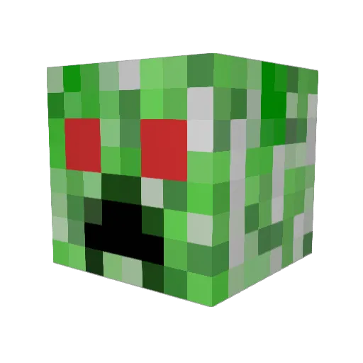 CreeperPro123 Minecraft avatar head, 3D render