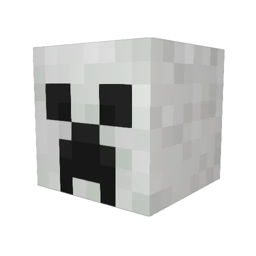 CreeperShrimp Minecraft avatar head, 3D render