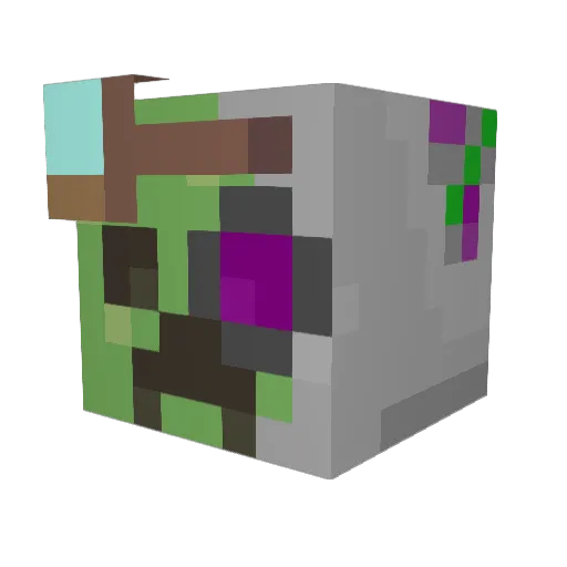 CreeperSquared Minecraft avatar head, 3D render