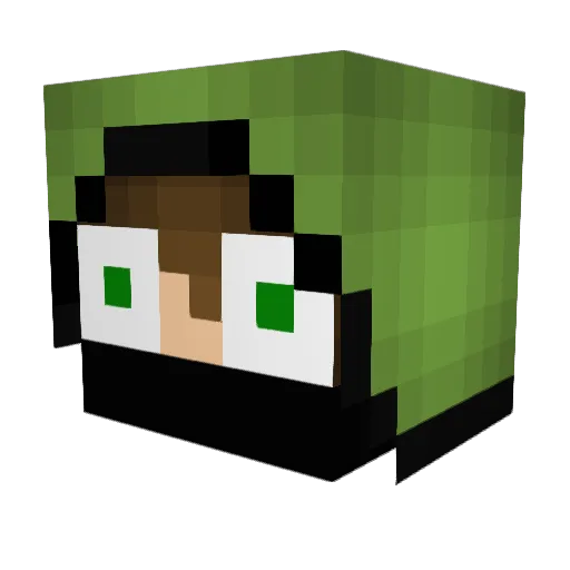CreeperSteak86 Minecraft avatar head, 3D render