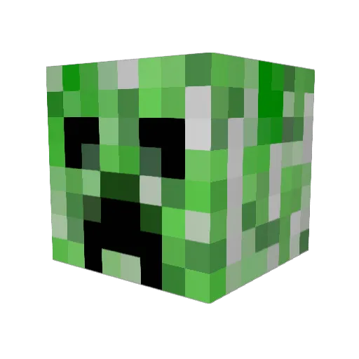 Creeper_50 Minecraft avatar head, 3D render
