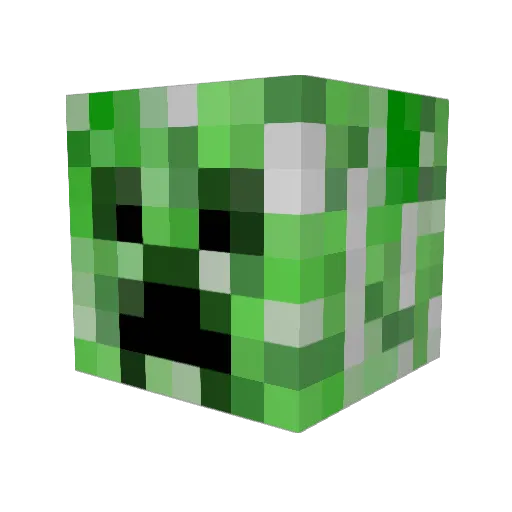 Creeper_Faced Minecraft avatar head, 3D render